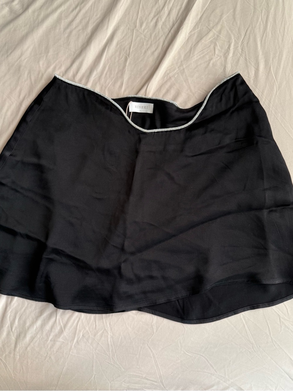 Meshki Black Circle Skirt with Silver Trim